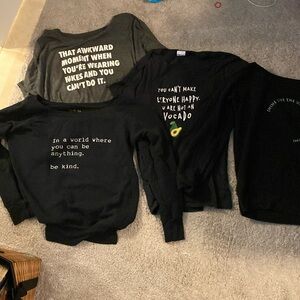 Bundle of Sayings Shirts- Athleisure, Size Medium.